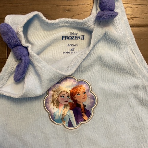 Disney Frozen Elsa Ana Blue Terry Swim Coverup 4T - Picture 3 of 4